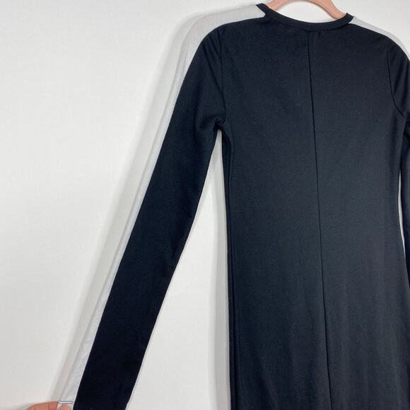 2/$30 ZARA Side Stripe Sweatshirt Dress Black Pullover Long Sleeve Casual #6261 - Picture 12 of 16